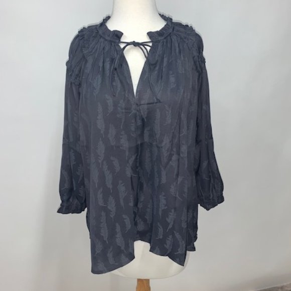 Feather Print Blouse - Picture 1 of 3